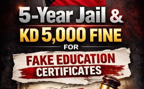 Five-Year Jail, KD 5,000 Fine for Education Certificate Forgery in Kuwait