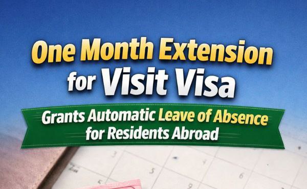 One Month Extension for Visit Visa, Grants Automatic Leave of Absence for Residents Abroad