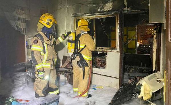 Building fire in Kuwait; Five people had difficulty breathing